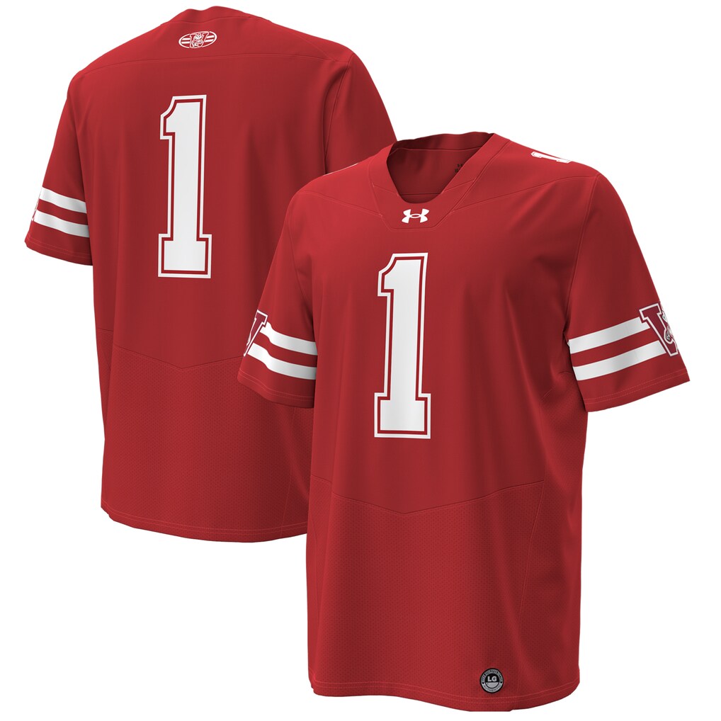 Men's Under Armour #1 Red Wisconsin Badgers 1980 Throwback Home Replica Game Jersey - Jersey