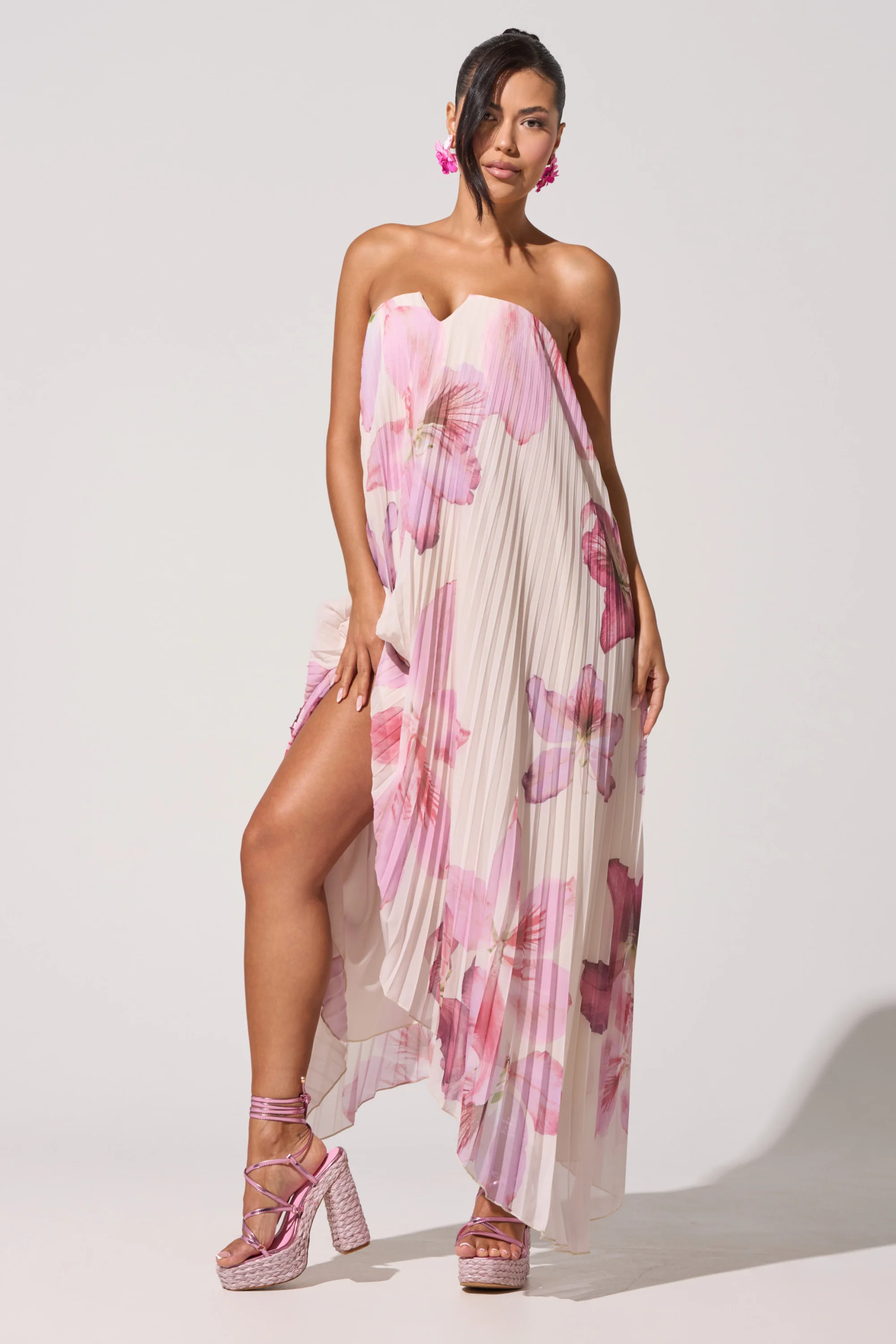 JULIANA STRAPLESS FLORAL MAXI DRESS - Akira Wear