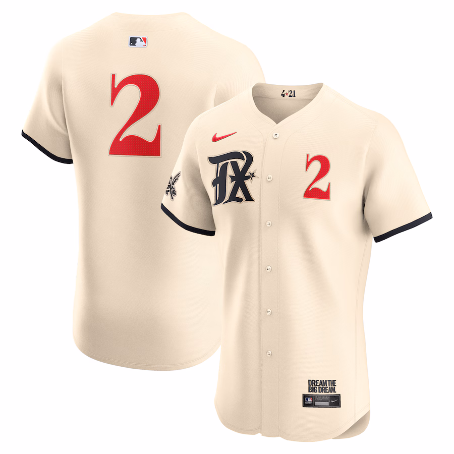 Men's Texas Rangers Marcus Semien Nike Cream City Connect Elite Player Jersey - Jersey