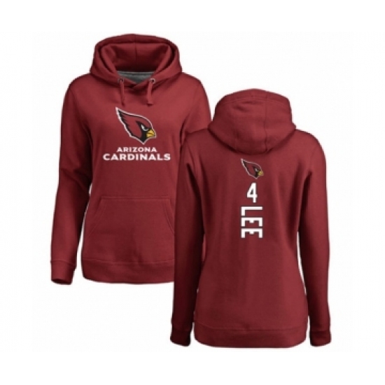 Football Women's Arizona Cardinals #4 Andy Lee Maroon Backer Pullover Hoodie - Jersey