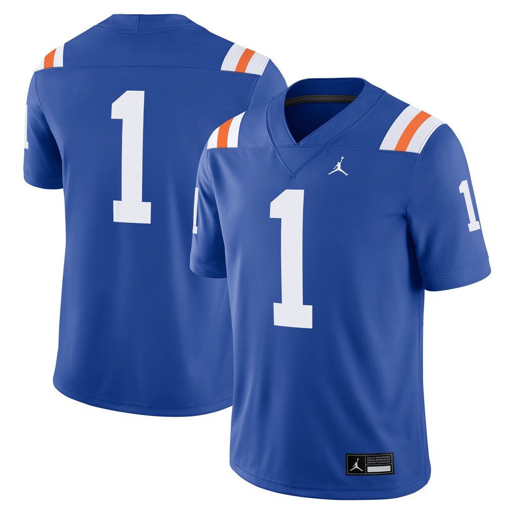 Men's Jordan Brand #1 Royal Florida Gators Alternate Game Jersey - Jersey