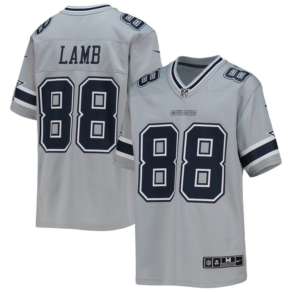Youth Dallas Cowboys CeeDee Lamb Nike Silver Inverted Team Game Jersey - Jersey