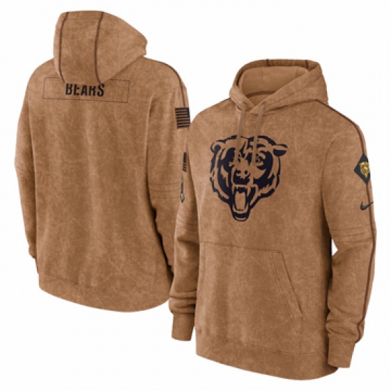 Men's Chicago Bears Nike Brown 2023 Salute To Service Club Pullover Hoodie - Jersey