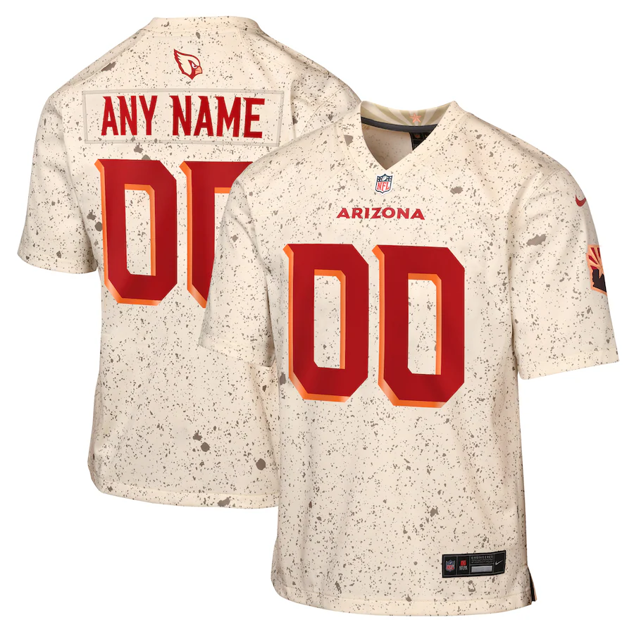 Youth Arizona Cardinals Nike Natural 2025 Rivalries Collection Custom Game Jersey - Jersey
