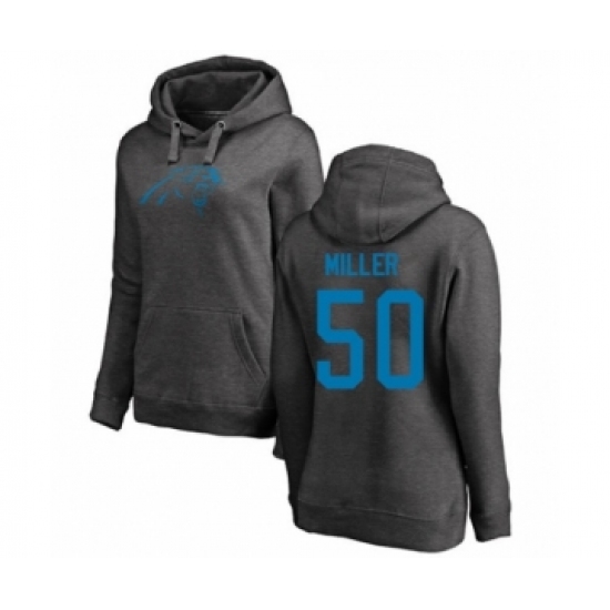 Football Women's Carolina Panthers #50 Christian Miller Ash One Color Pullover Hoodie - Jersey
