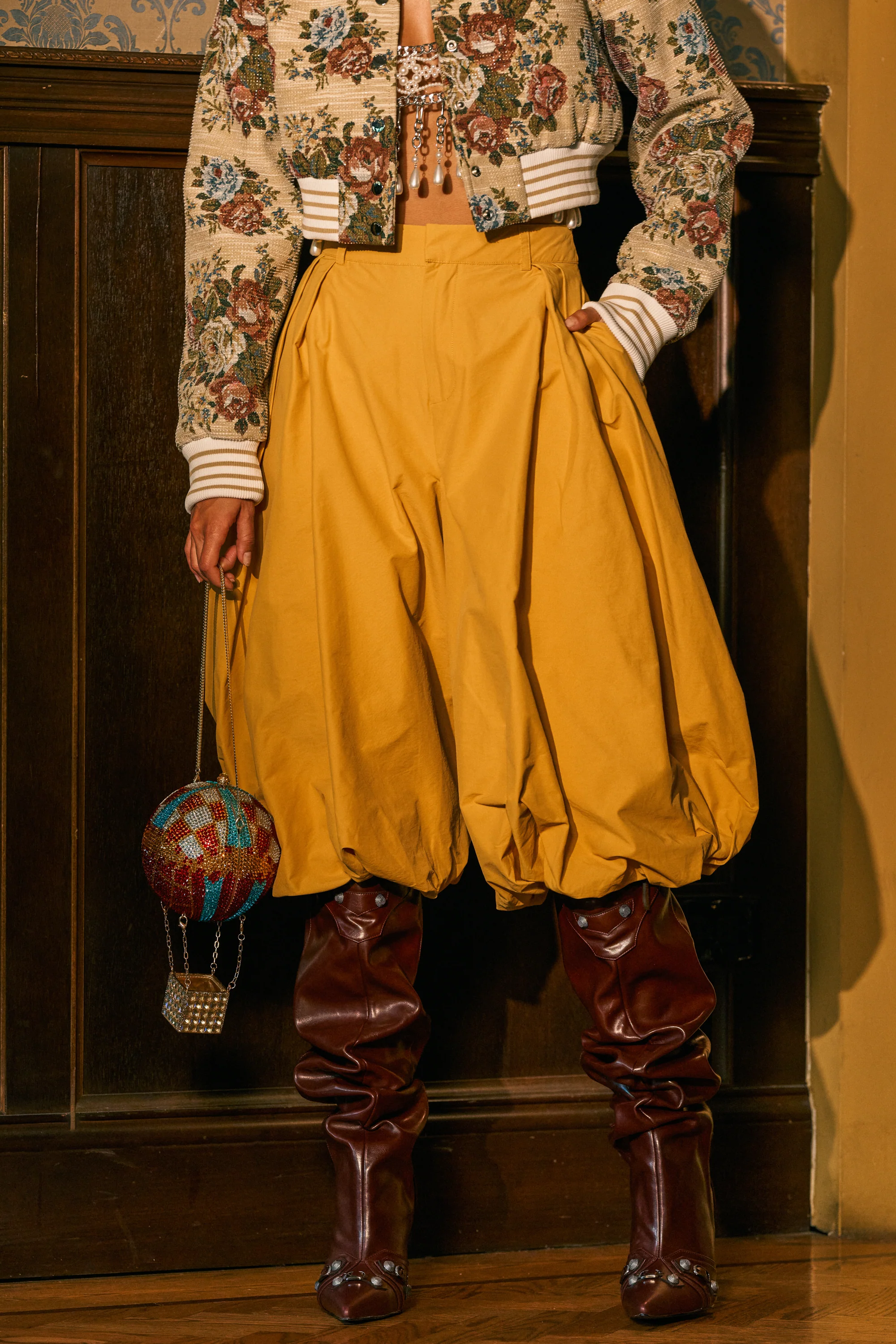 GLOW GAUCHO PANT IN MUSTARD - Akira Wear