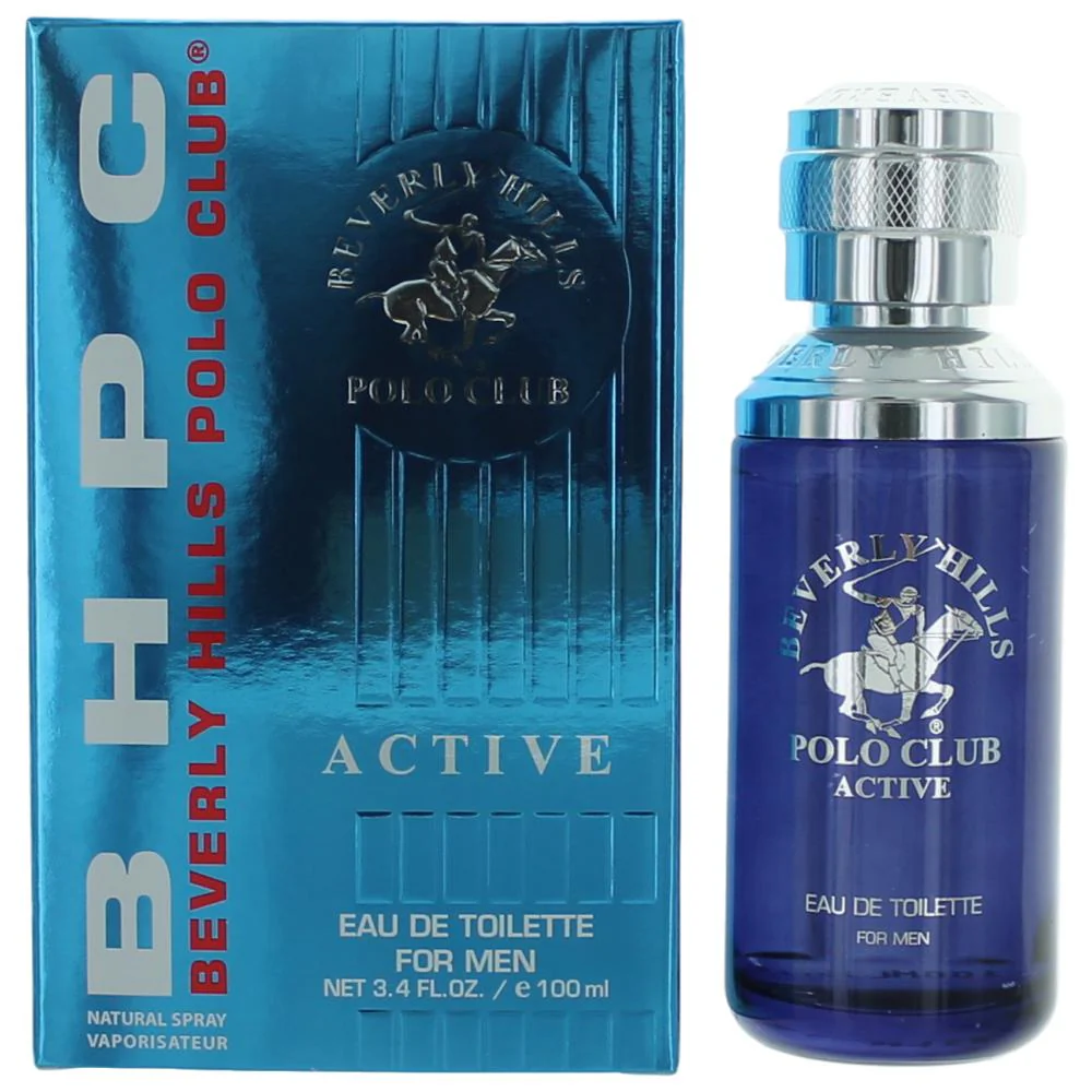 2pcs BHPC Active/Sport by Beverly Hills Polo Club, 3.4 oz Eau De Toilette Spray for Men