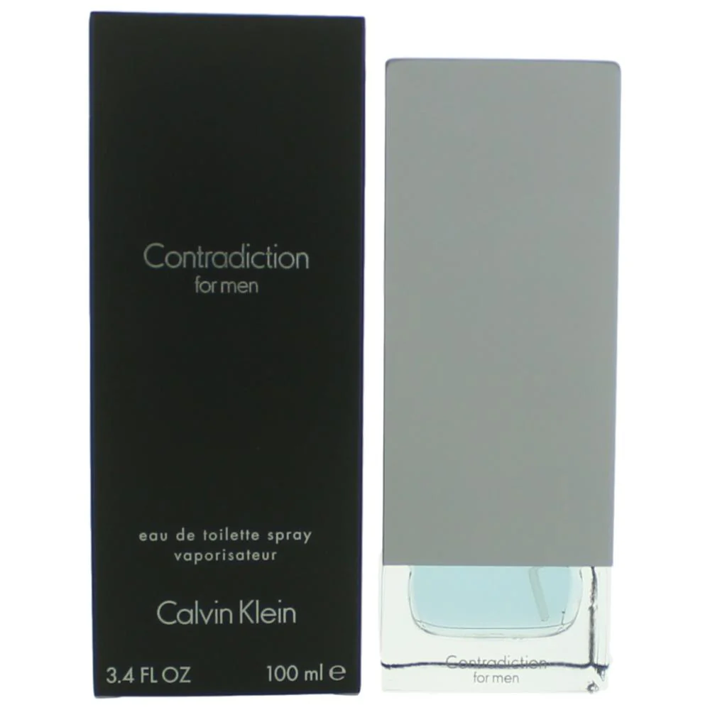 2pcs Contradiction by Calvin Klein, 3.4 oz Eau De Toilette Spray for Men