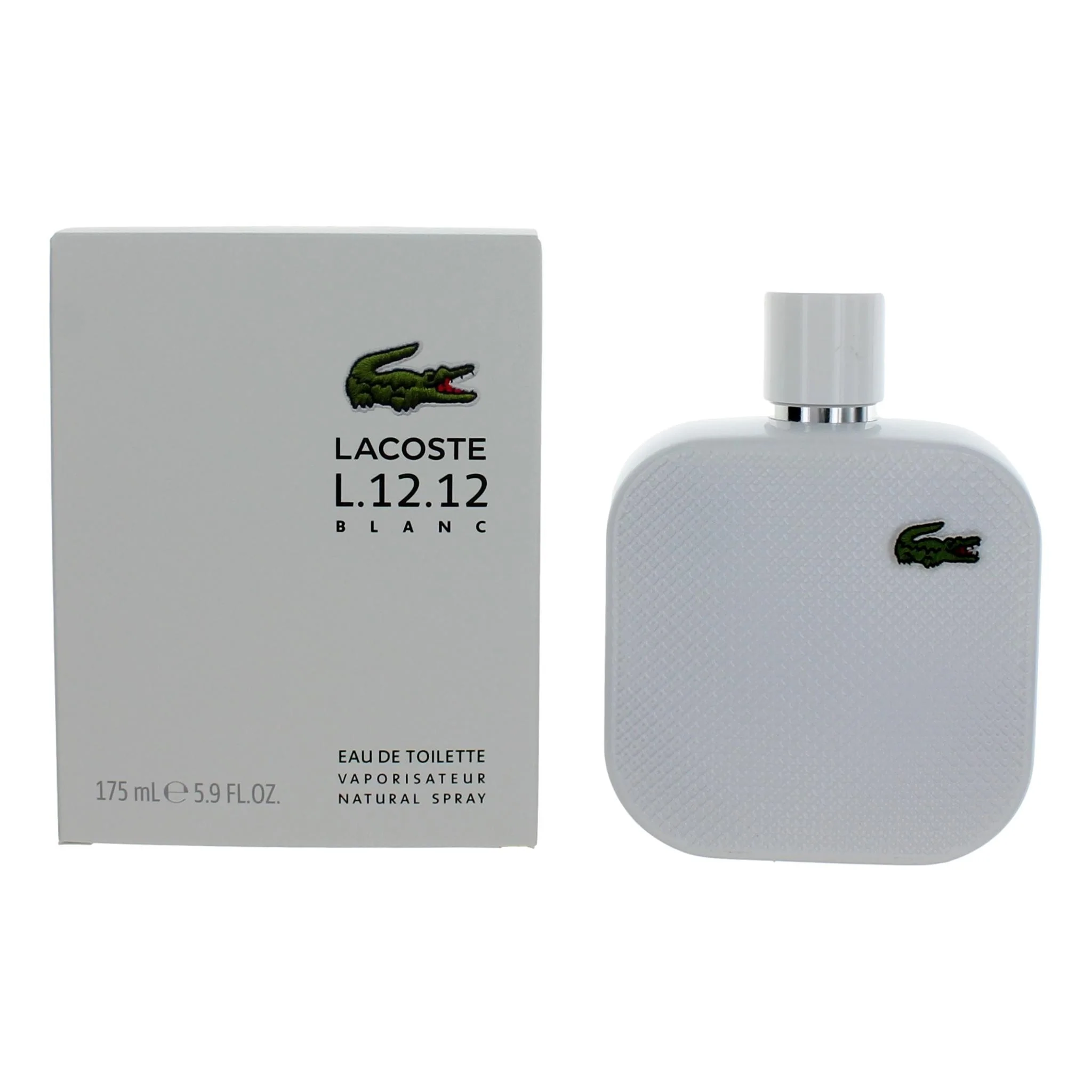 2pcs Lacoste L.12.12 White Blanc by Lacoste, 5.9 oz Eau De Toilette Spray for Men