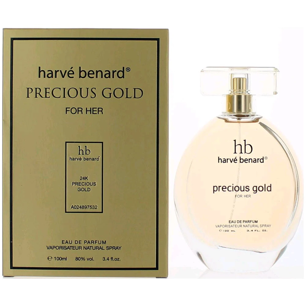 2pcs Precious Gold by Harve Bernard, 3.4 oz Eau De Parfum Spray for Women