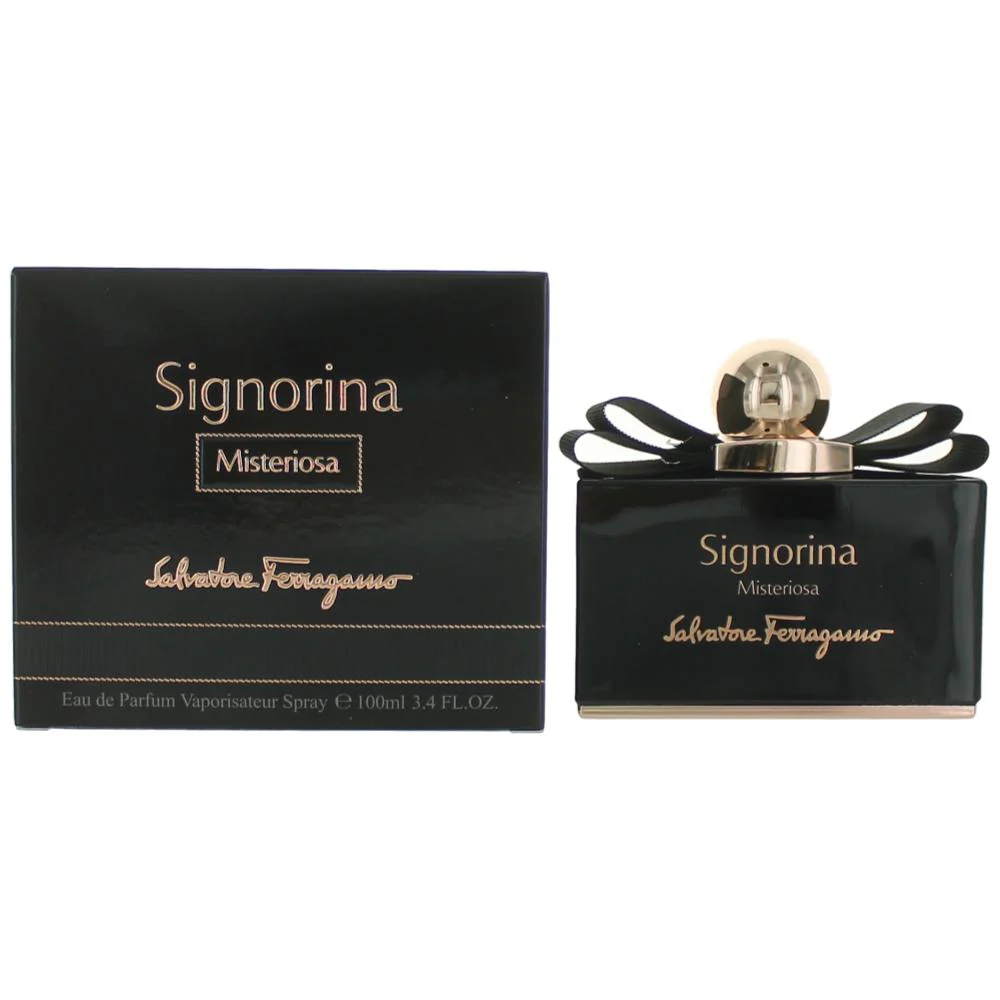 2pcs Signorina Misteriosa by Salvatore Ferragamo, 3.4 oz Eau De Parfum Spray for Women