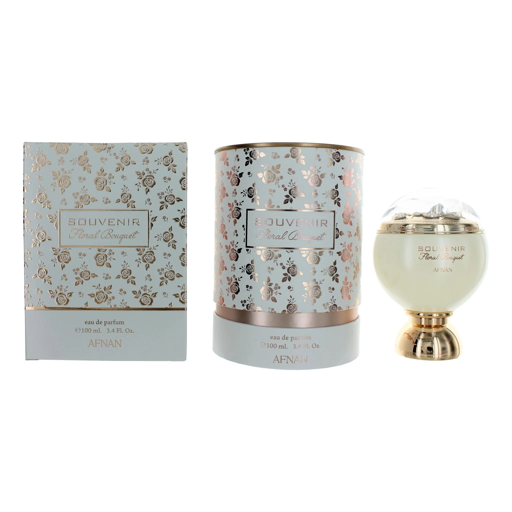 2pcs Souvenir Floral Bouquet by Afnan, 3.4 oz Eau De Parfum Spray for Women