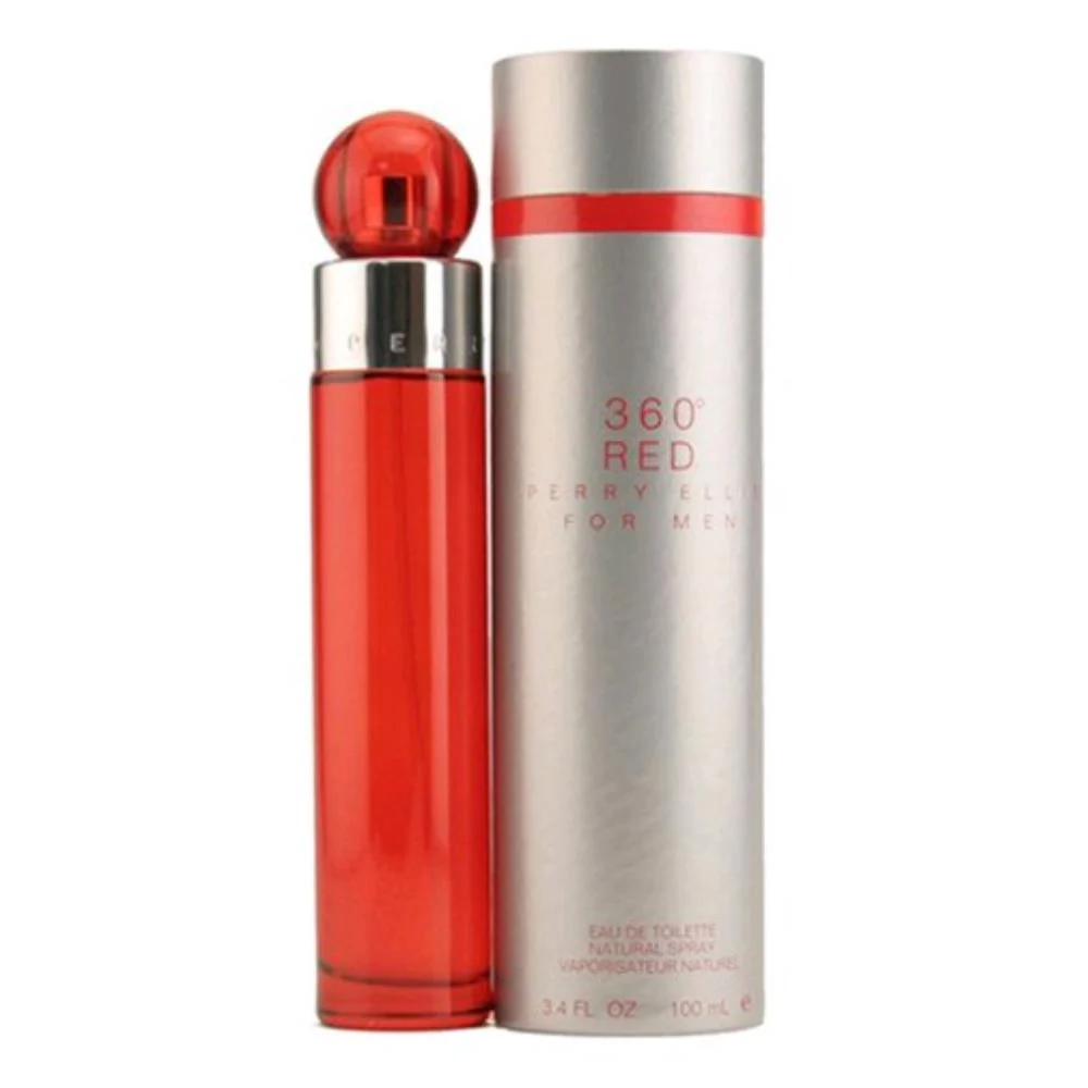 2pcs Perry Ellis 360 Red by Perry Ellis, 3.4 oz Eau De Toilette Spray for Men