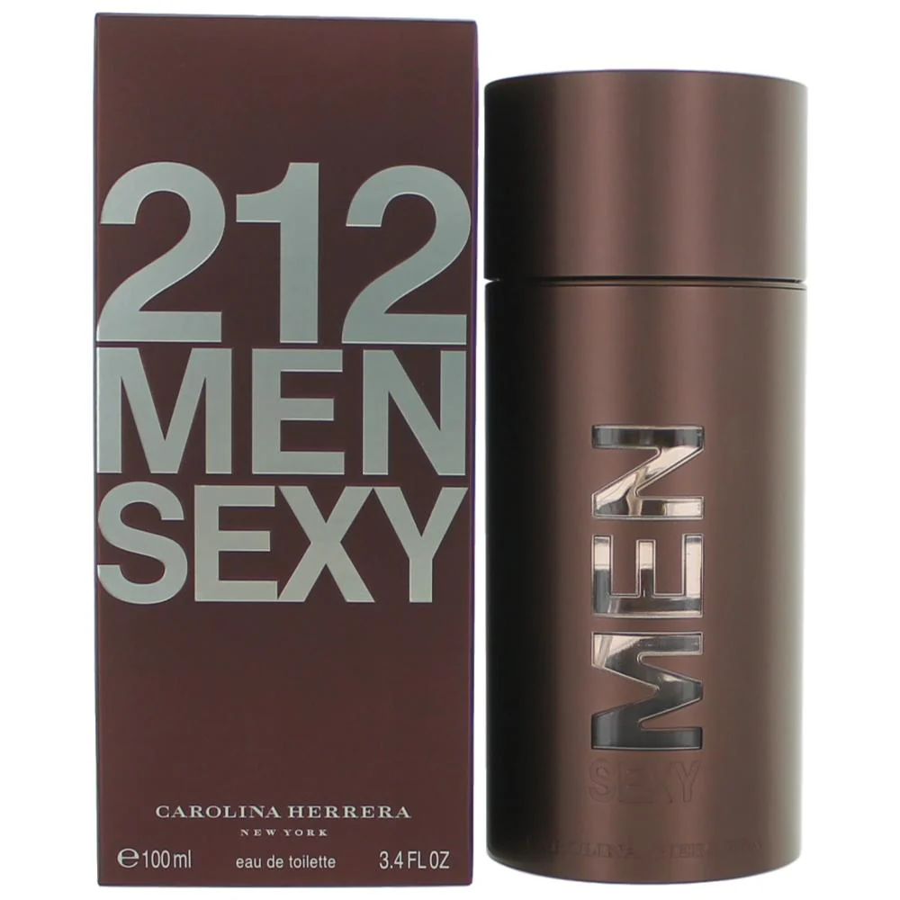 2pcs 212 Sexy by Carolina Herrera, 3.4 oz Eau De Toilette Spray for Men