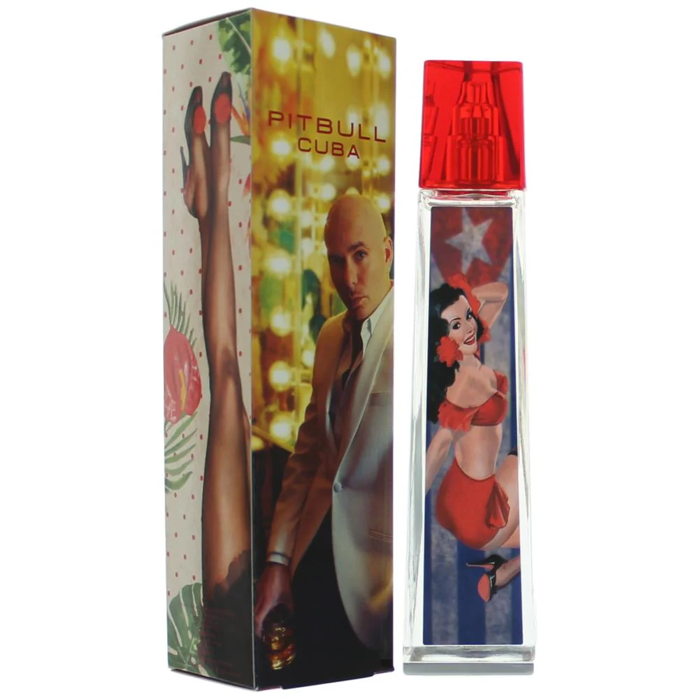 2pcs Pitbull Cuba Woman by Pitbull, 3.4 oz Eau De Parfum Spray for Women
