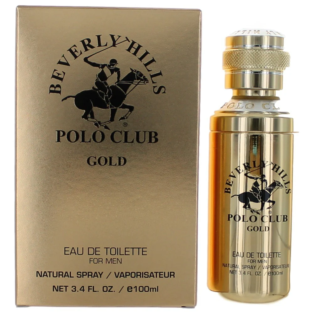 2pcs BHPC Gold by Beverly Hills Polo Club, 3.4 oz Eau de Toilette Spray for Men