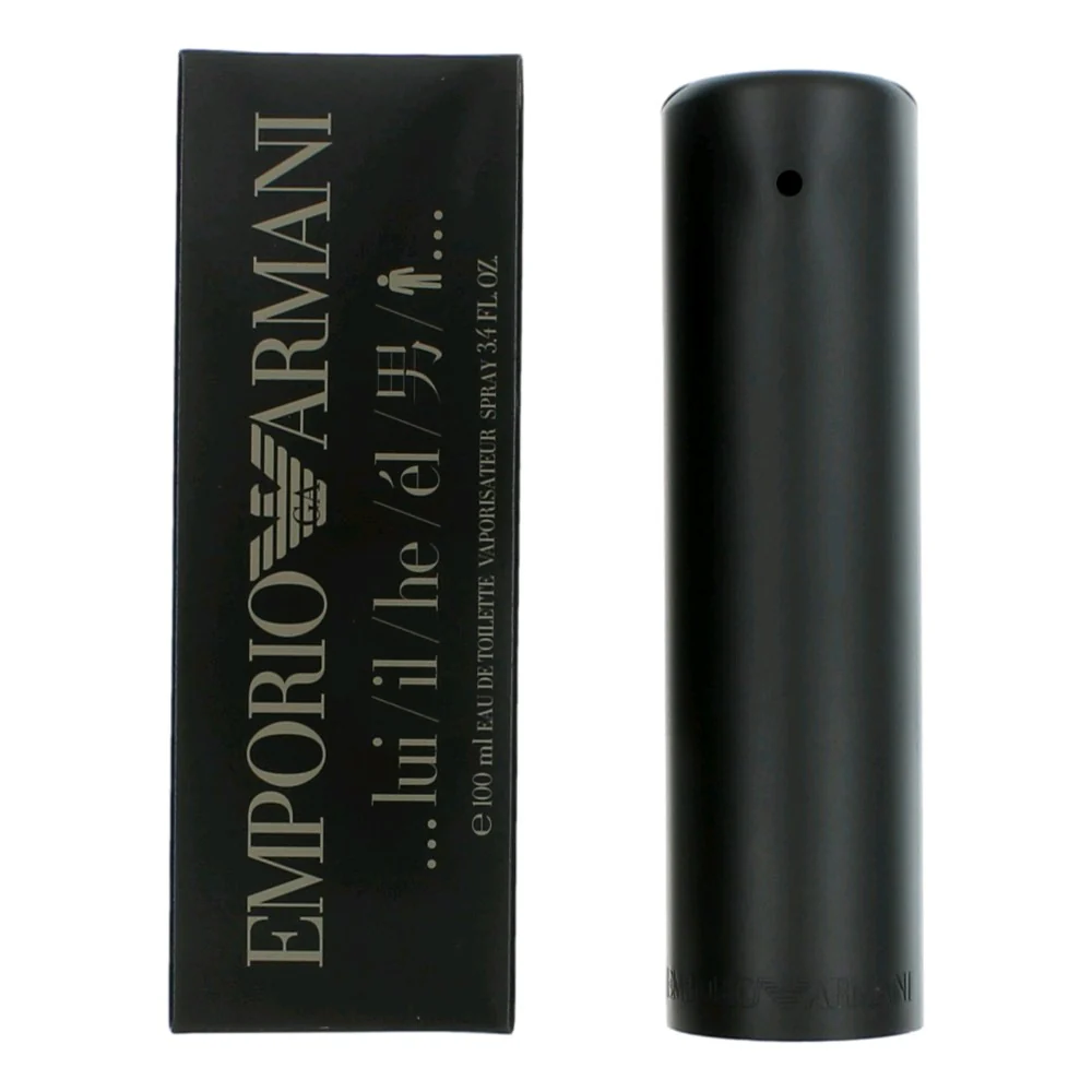 2pcs Emporio Armani He by Giorgio Armani, 3.4 oz Eau De Toilette Spray for Men