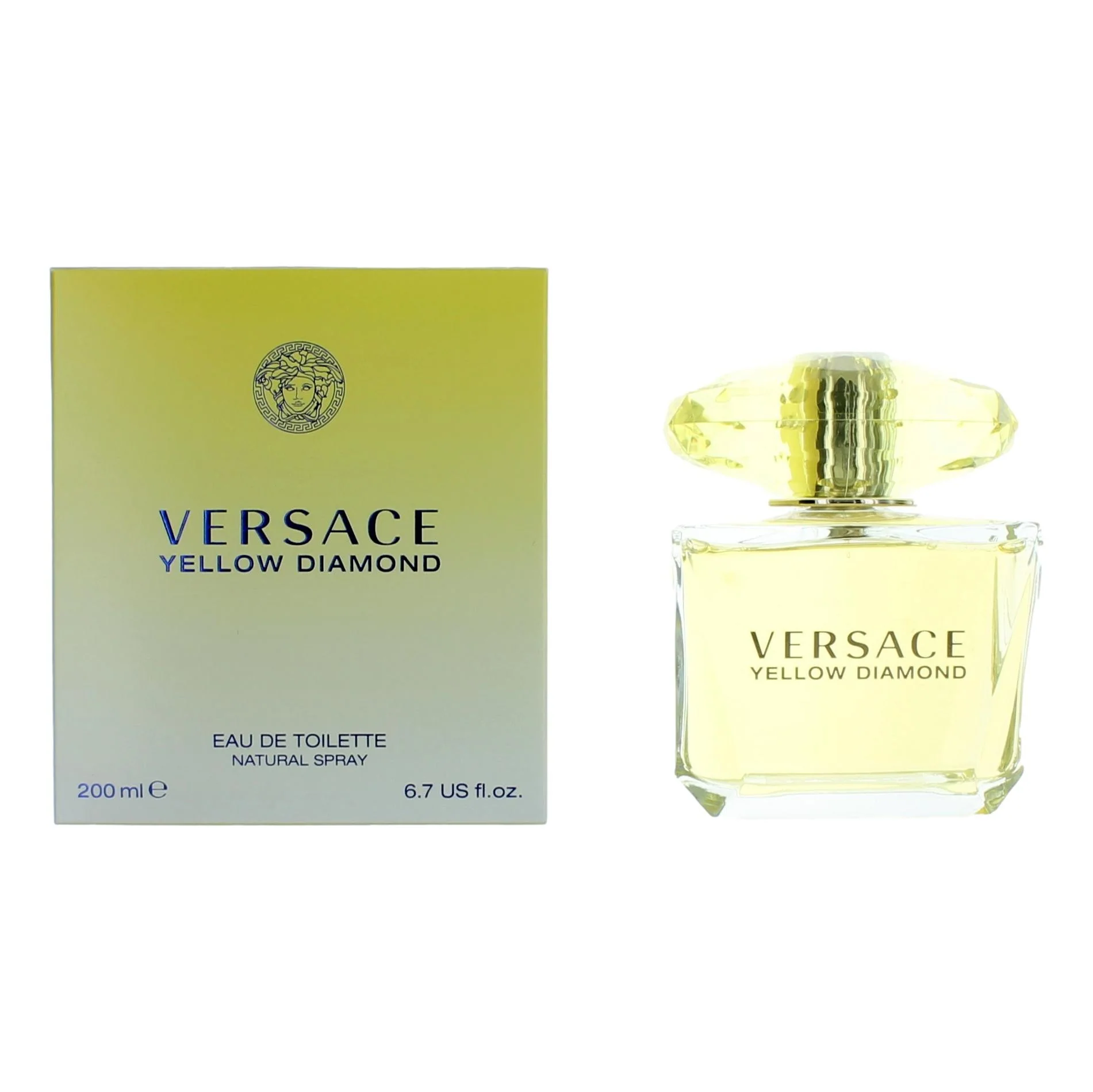 2pcs Versace Yellow Diamond by Versace, 6.7 oz Eau De Toilette Spray for Women