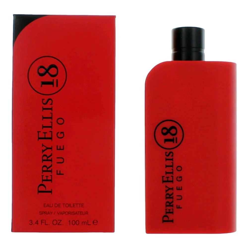 2pcs Perry Ellis 18 Fuego by Perry Ellis, 3.4 oz Eau De Toilette Spray for Men