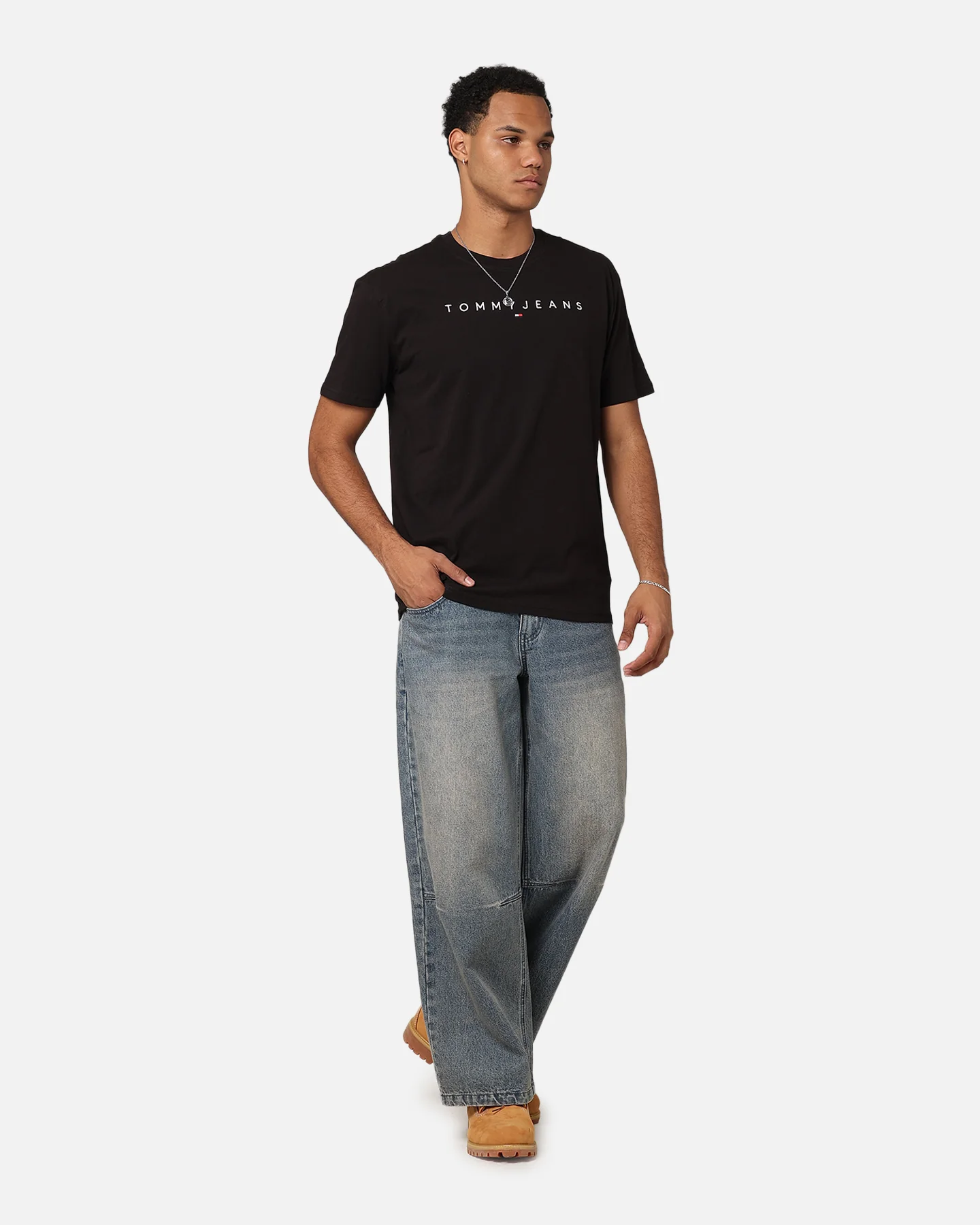 Tommy Jeans Reg Linear Logo T-Shirt Black