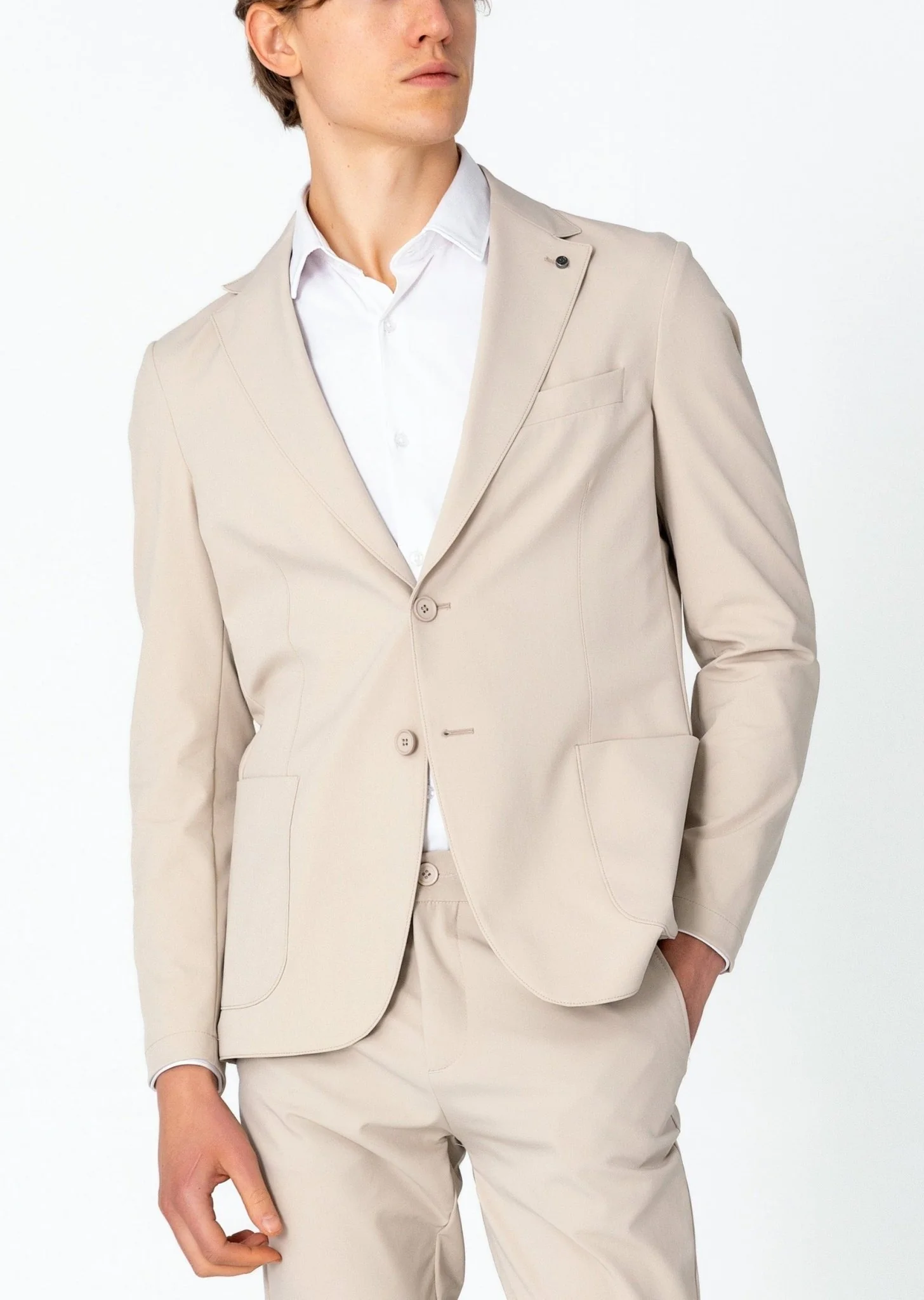 Wrinkle Free Tapered Travel Jacket - Stone