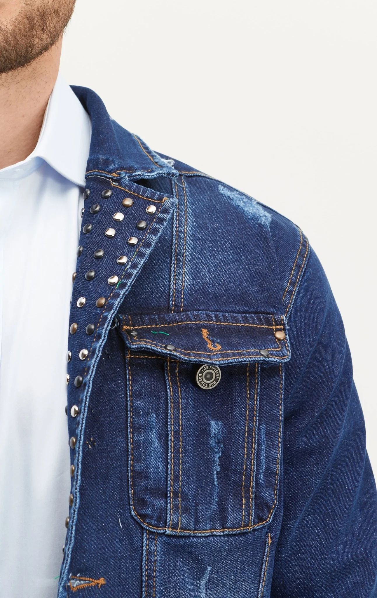 Artist Studded Denim Jacket - Navy