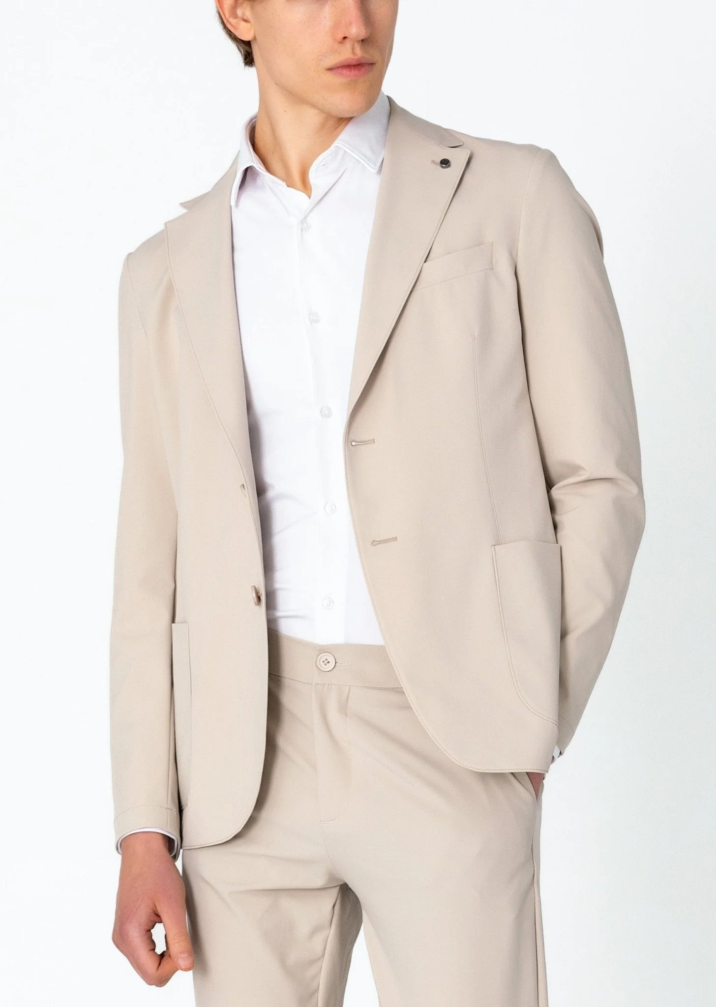 Wrinkle Free Tapered Travel Jacket - Stone