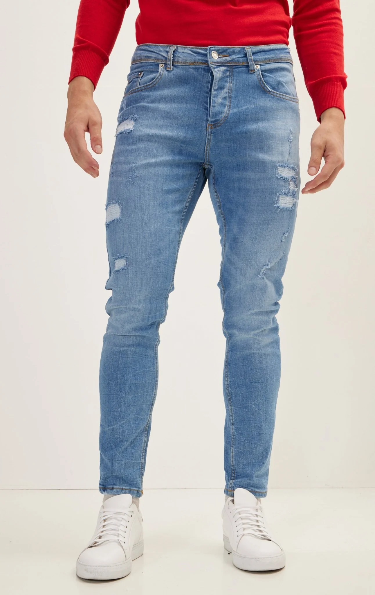 Distorted Slim Fit Jeans - Dark Blue