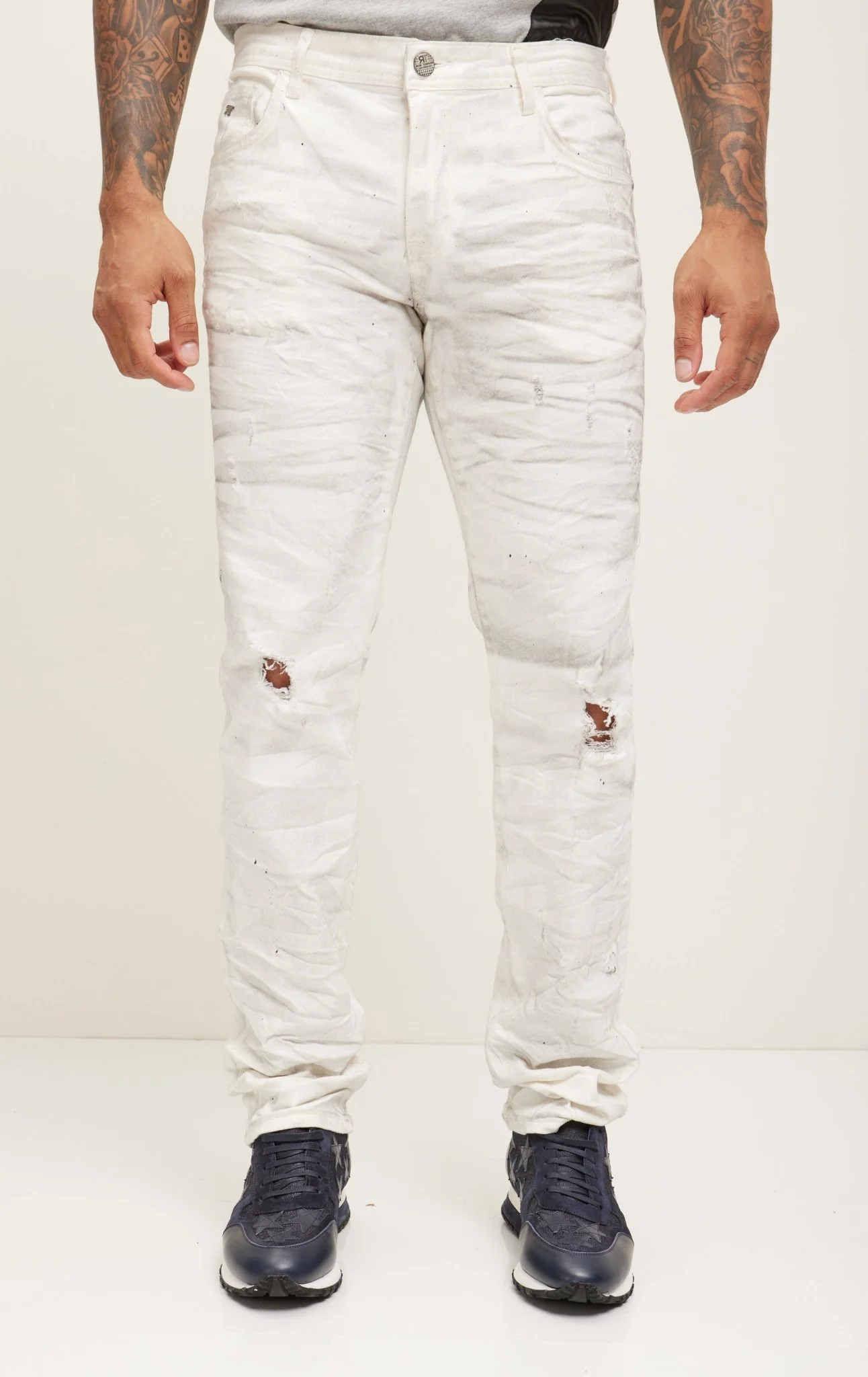Jc Splat And Smoked Denim - White