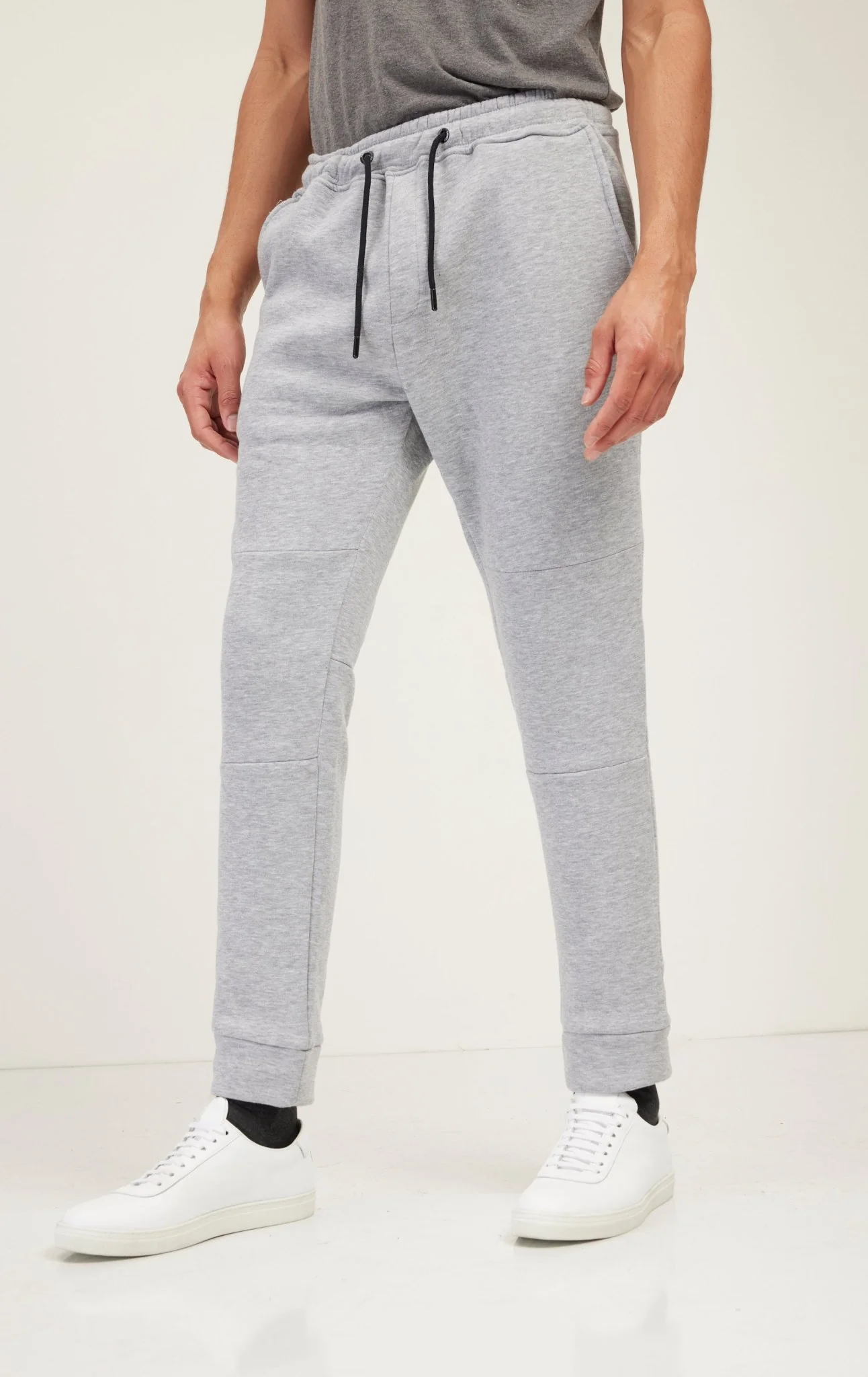 Fitted Drawstring Sweatpants - Grey