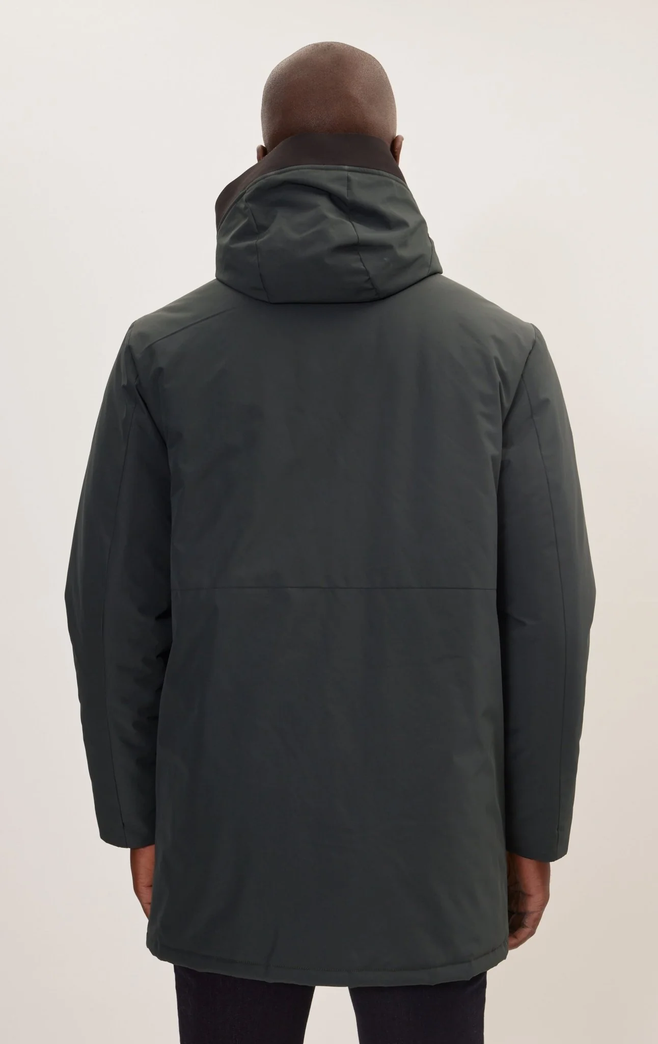 Padded Zip Closure Coat Jacket - Dark Green