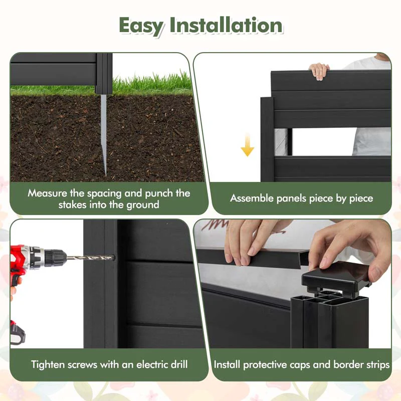 2/4 Panel Air Conditioner Fences for Garden Yard, 48