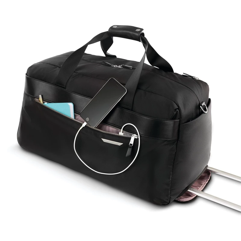Black Samsonite Just Right Weekend Wheeled Duffel Softside Luggage | 9520-NELWY