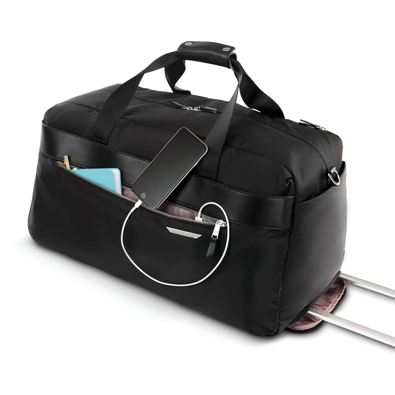 Black Samsonite Just Right Weekend Wheeled Duffel Wheeled Duffels | 1439-FEZWQ