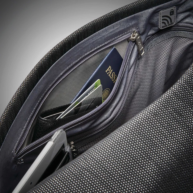 Black/Silver Samsonite SXK Core Messenger Laptop Bags & Briefcases | 4183-RHEYN