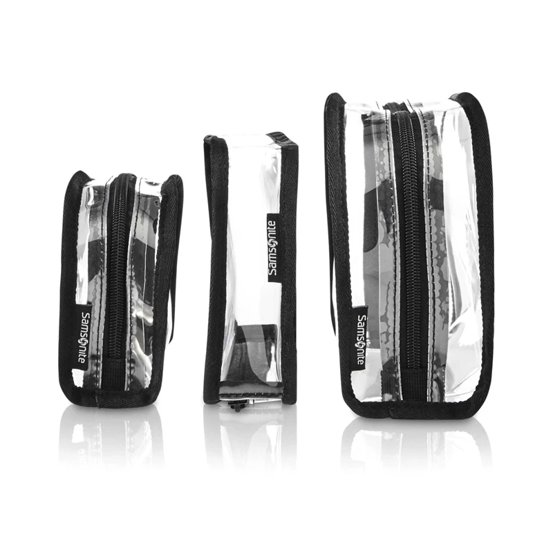 Clear Samsonite Go Clear 3PC Accessory Pack Toiletry & Cosmetic Kits | 8750-JVHEF