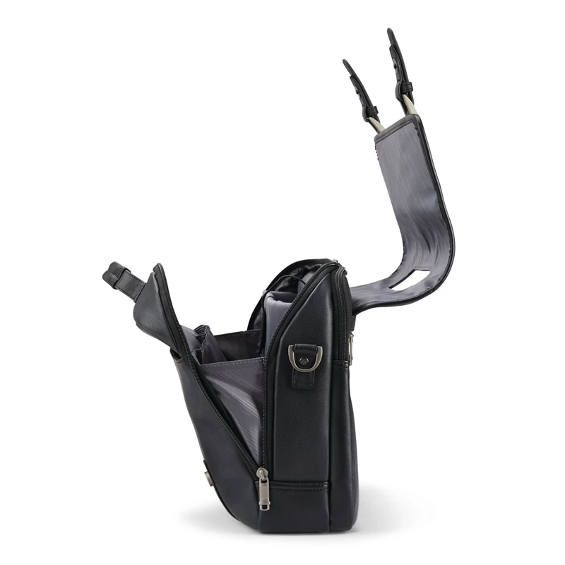 Black Samsonite Classic Leather Flapover Laptop Bags & Briefcases | 9142-AXKUN