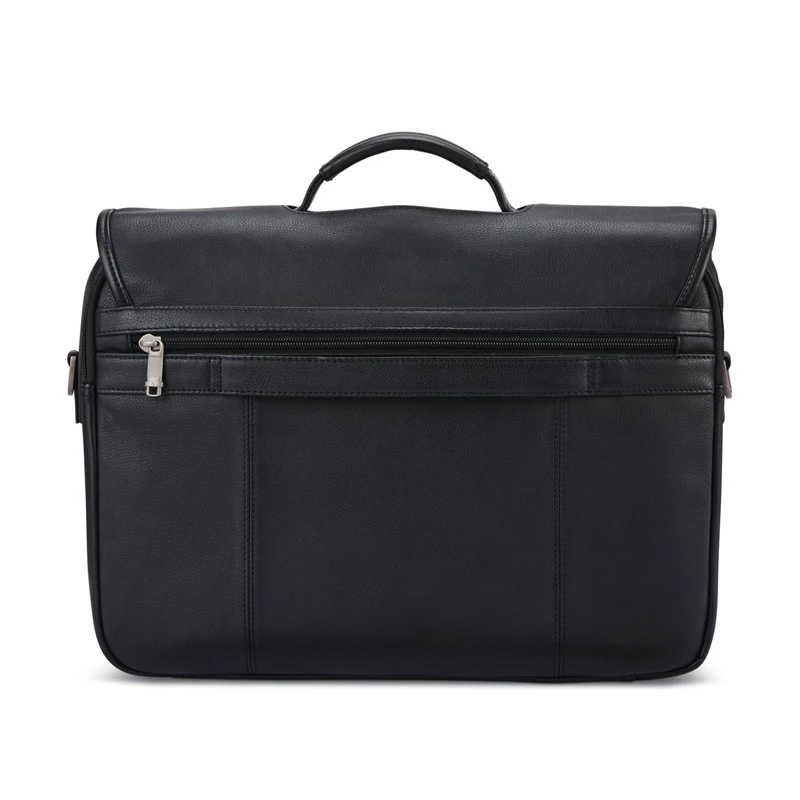 Black Samsonite Classic Leather Flapover Laptop Bags & Briefcases | 9142-AXKUN