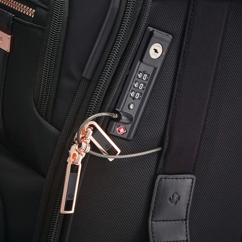 Black/Rose Gold Samsonite NuRoad Ladies Carry-On Spinner Carry On Luggage | 8792-FTEXA