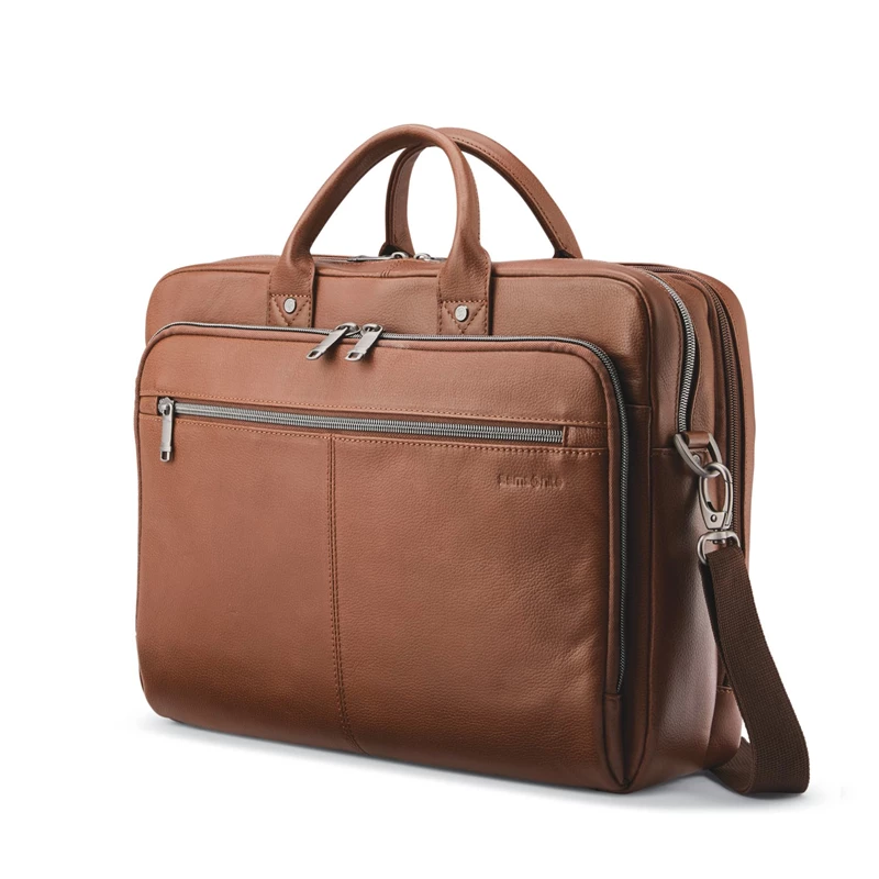 Cognac Samsonite Classic Leather Toploader Laptop Bags & Briefcases | 5129-MQDVZ