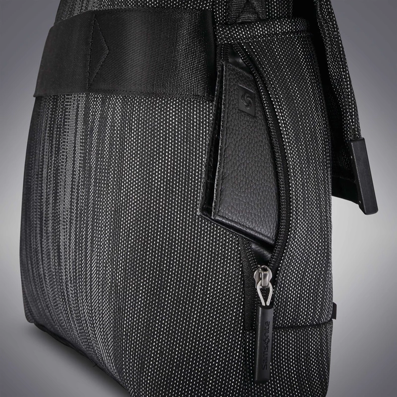 Black/Silver Samsonite SXK Core Messenger Laptop Bags & Briefcases | 4183-RHEYN