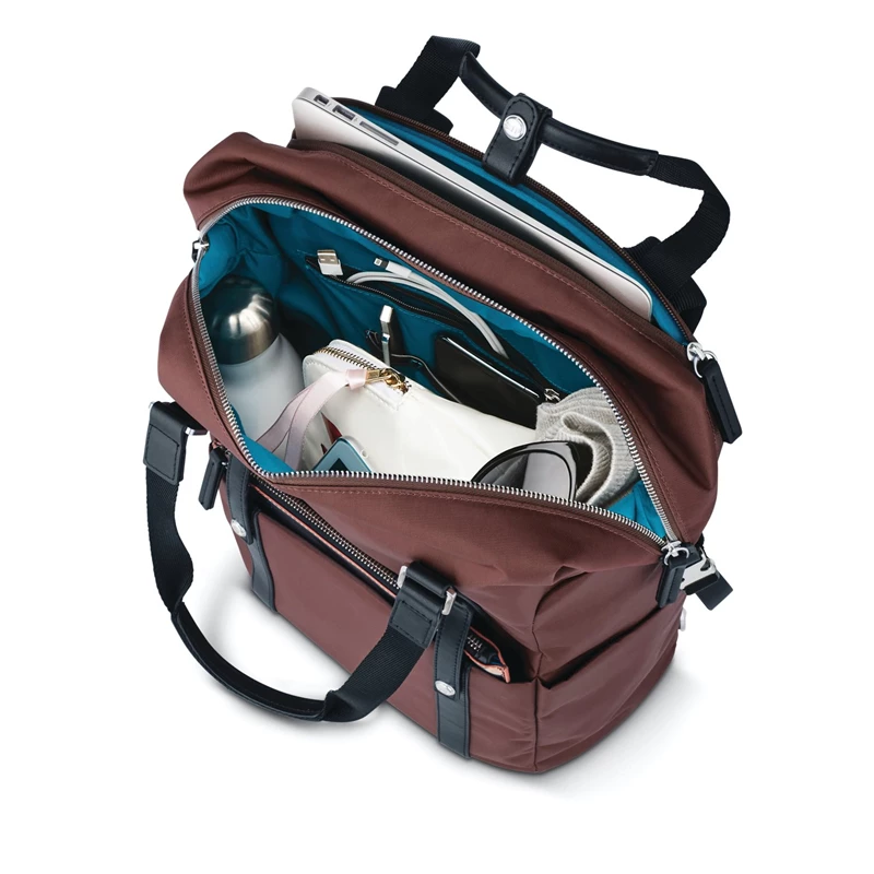 Chocolate Plum/Rose Gold Mirror Samsonite Samsonite & Sarah Jessica Parker: The Carried Away Convertible Laptop Backpacks | 8239-VOTLZ