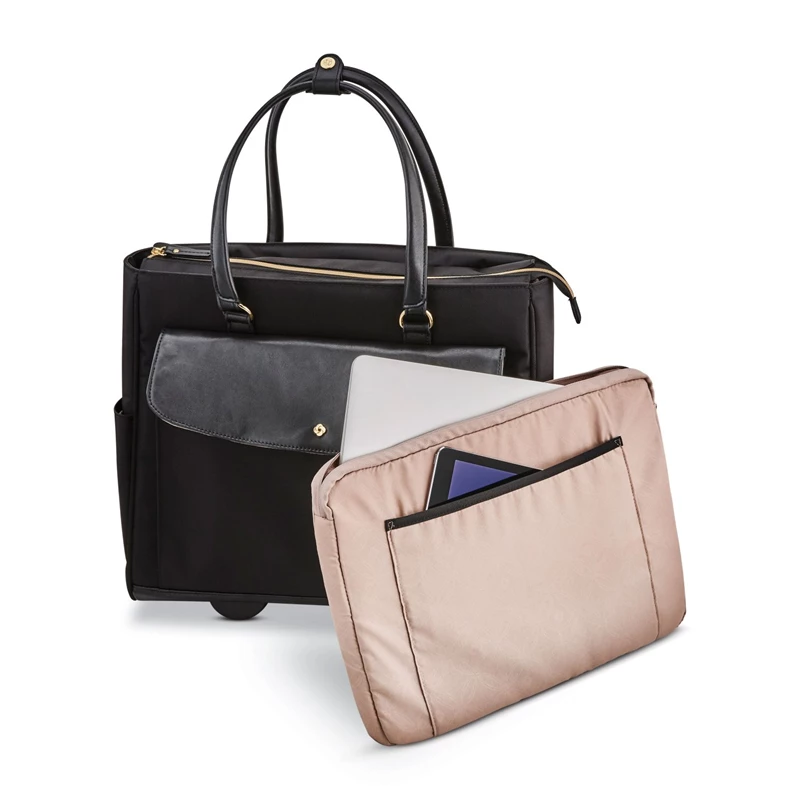 Black Samsonite Mobile Solution Upright Wheeled Carryall Wheeled Briefcases | 2681-NCFGV