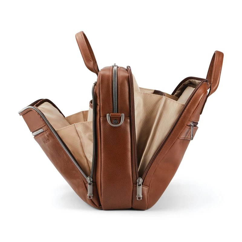 Cognac Samsonite Classic Leather Toploader Laptop Bags & Briefcases | 5129-MQDVZ