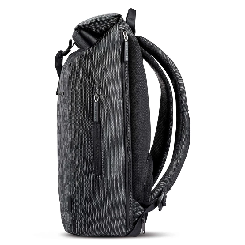 Black/Silver Samsonite SXK Rolltop Backpack Laptop Backpacks | 3410-GWNMC