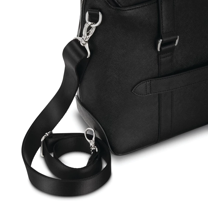 Black Samsonite Women's Executive Leather Convertible Brief Laptop Bags & Briefcases | 4690-HQKZT