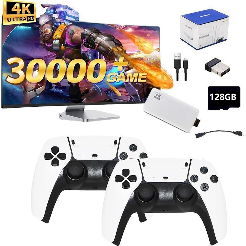 4K HDMI Output-20000+/30000+ Games Wireless Retro Game Console Stick - Game Consoles