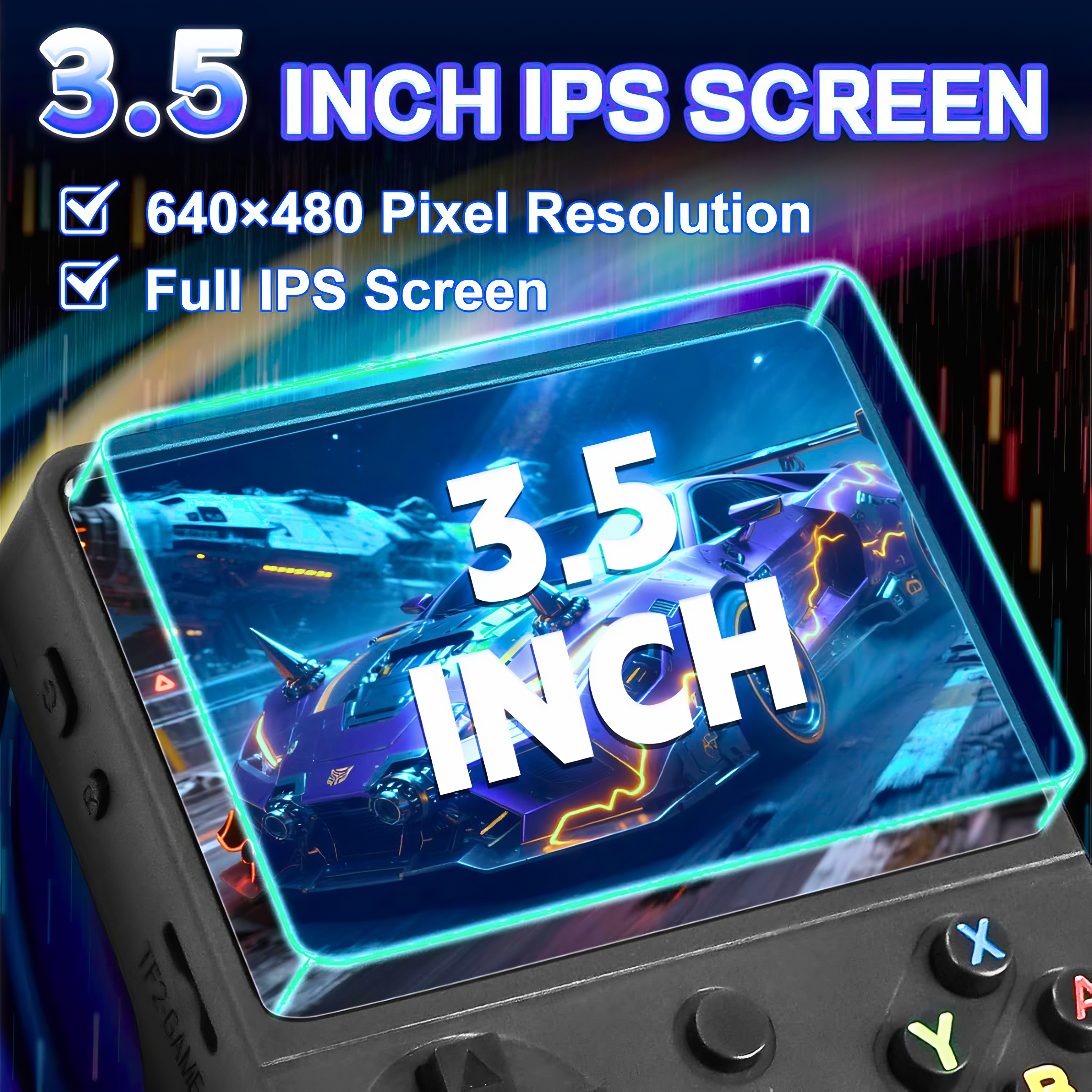 R36S HD Retro Handheld Game Console, 3.5 Inch IPS Screen, 64GB Memory, Supports 20,000+ Games,Portable Arcade Video Gaming Console Gift for Adults(Black) - Game Consoles