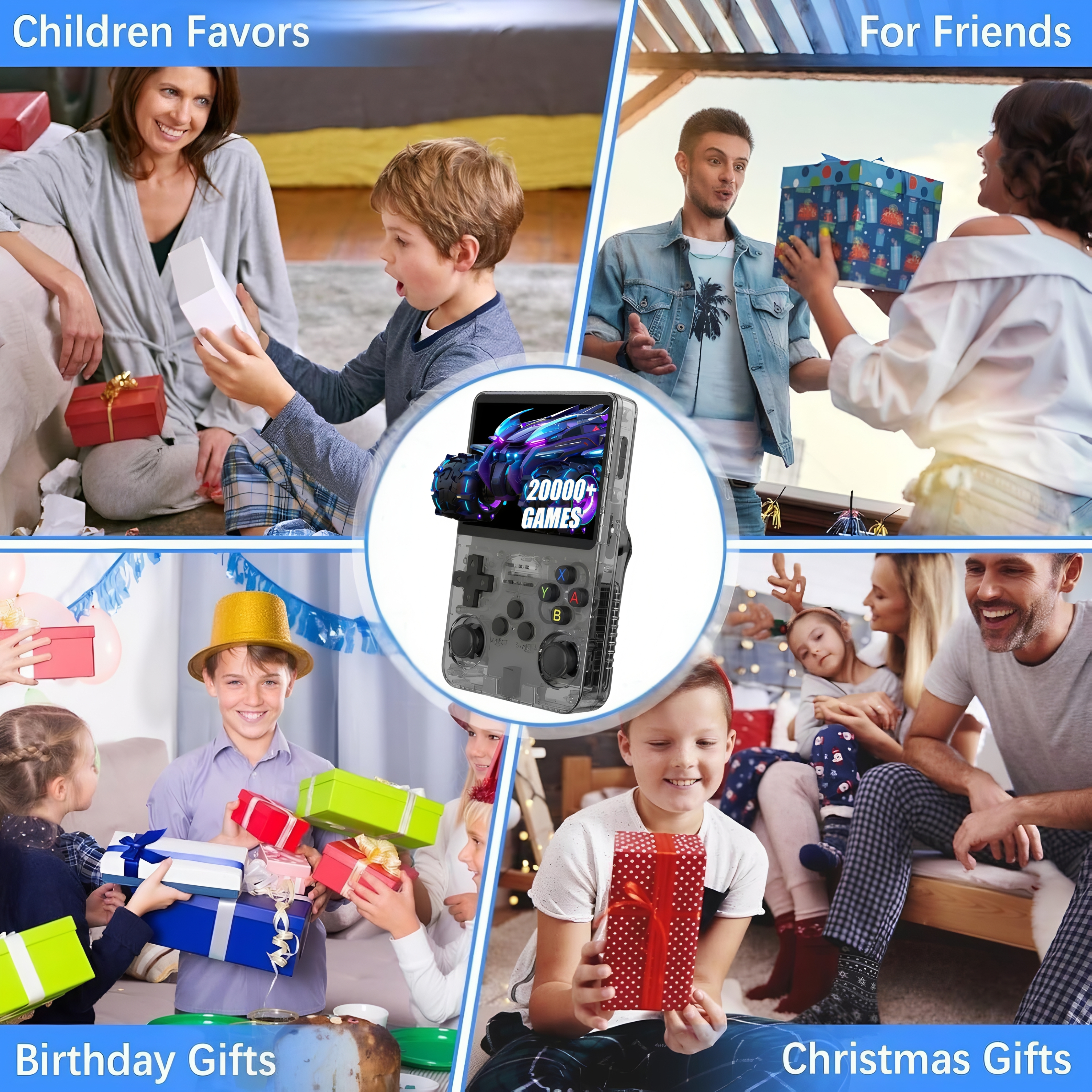 R36S HD Retro Handheld Game Console, 3.5 Inch IPS Screen, 64GB Memory, Supports 20,000+ Games,Portable Arcade Video Gaming Console Gift for Adults(Black) - Game Consoles