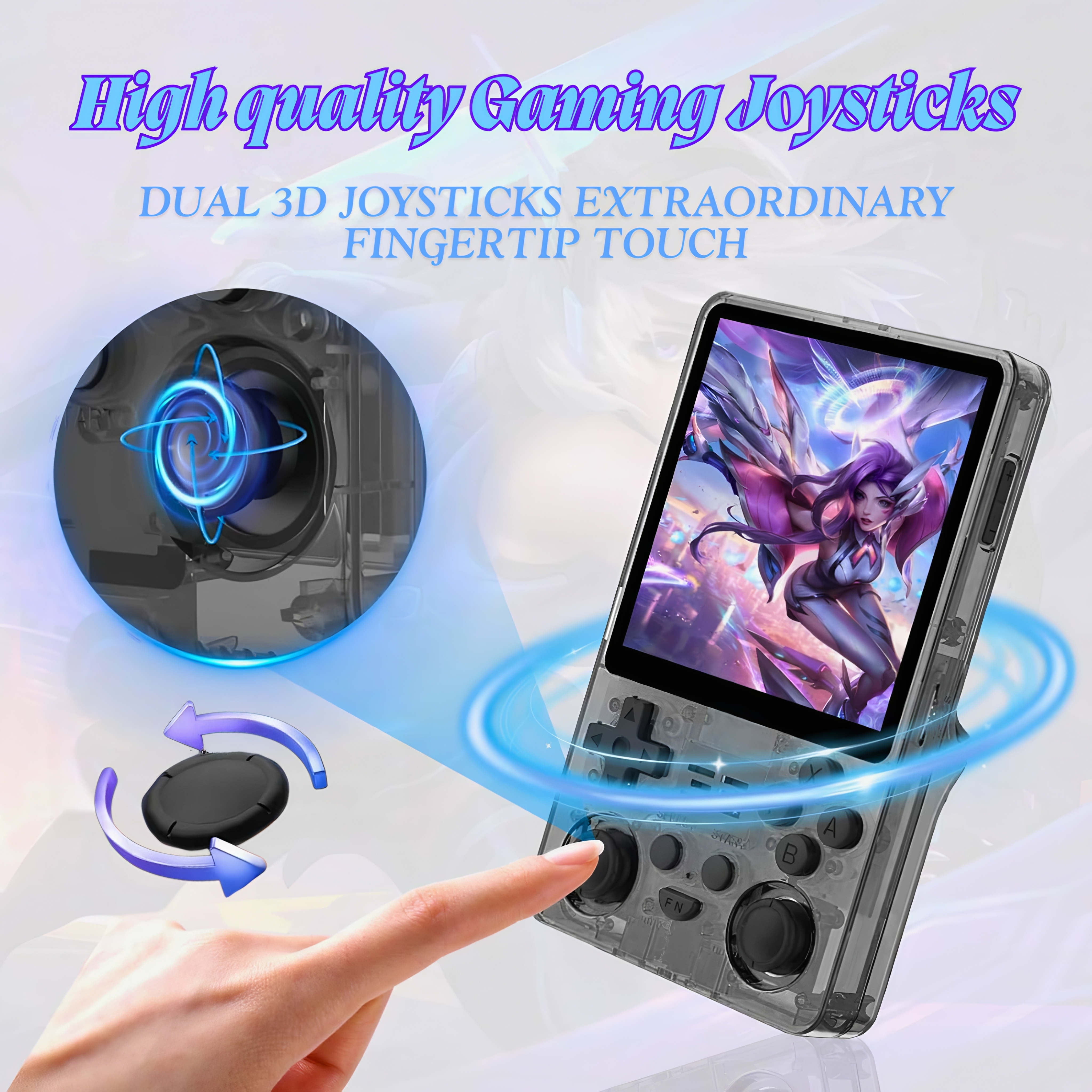 R36S HD Retro Handheld Game Console, 3.5 Inch IPS Screen, 64GB Memory, Supports 20,000+ Games,Portable Arcade Video Gaming Console Gift for Adults(Black) - Game Consoles